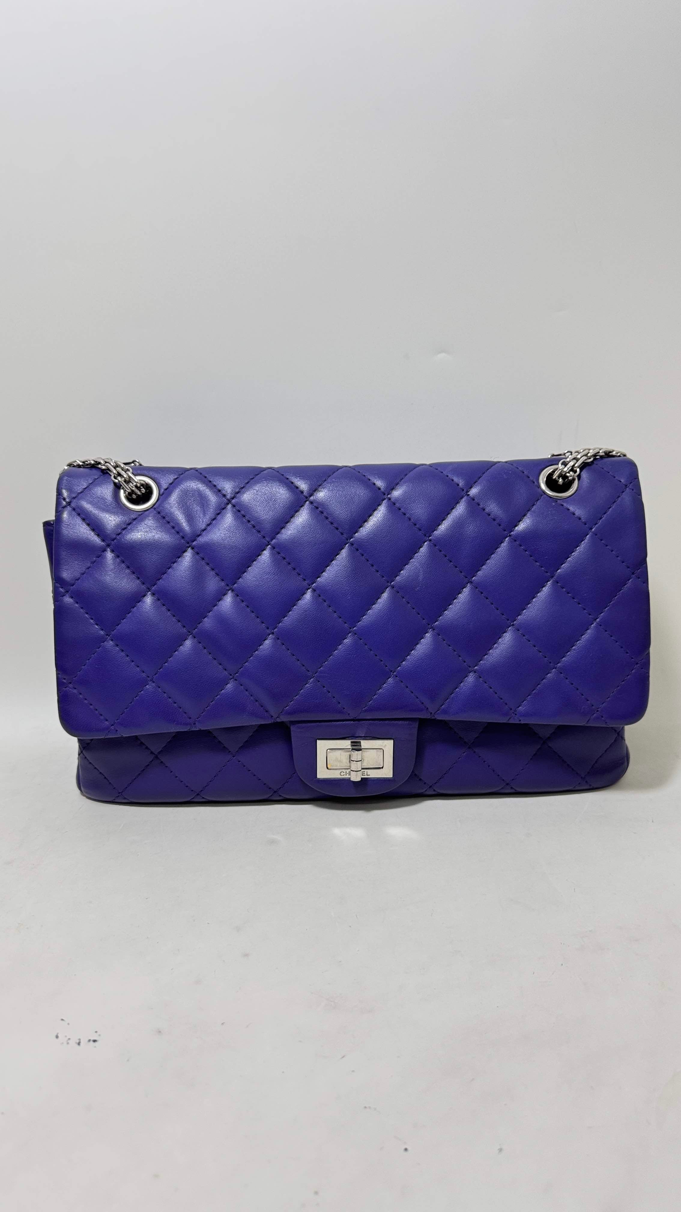 Chanel 2.55 Bag Purple Quilted Leather Shoulder Bag