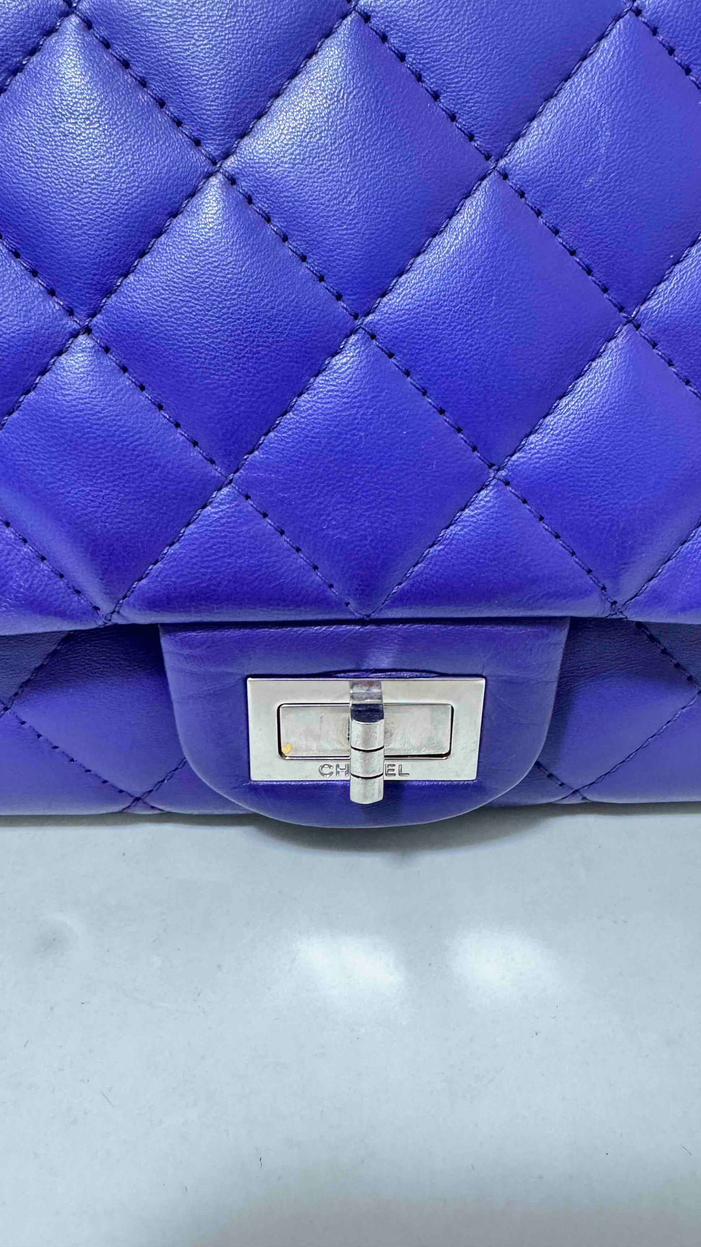 Chanel 2.55 Bag Purple Quilted Leather Shoulder Bag