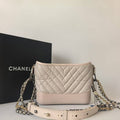 Preloved Chanel Gabrielle Bag Quilted Beige Crossbody