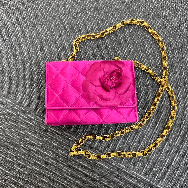 Chanel Camellia Pink Quilted Shoulder Bag