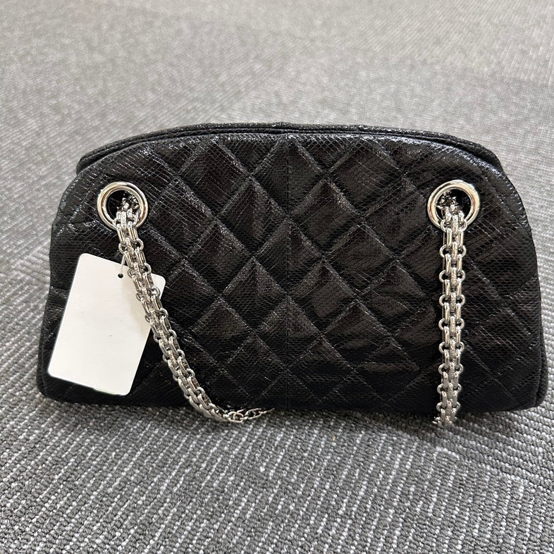 Chanel 2.55 Black Quilted Lambskin Chain Shoulder Bag