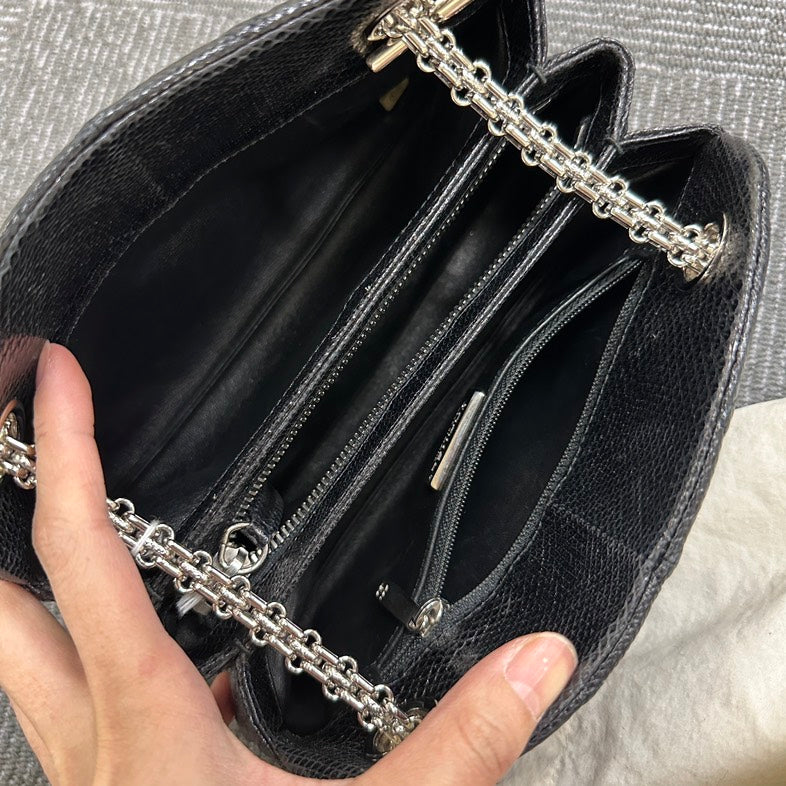 Chanel 2.55 Black Quilted Lambskin Chain Shoulder Bag