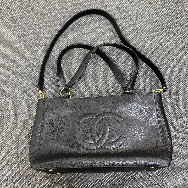Chanel Double C Black 2way Shoulder Bag