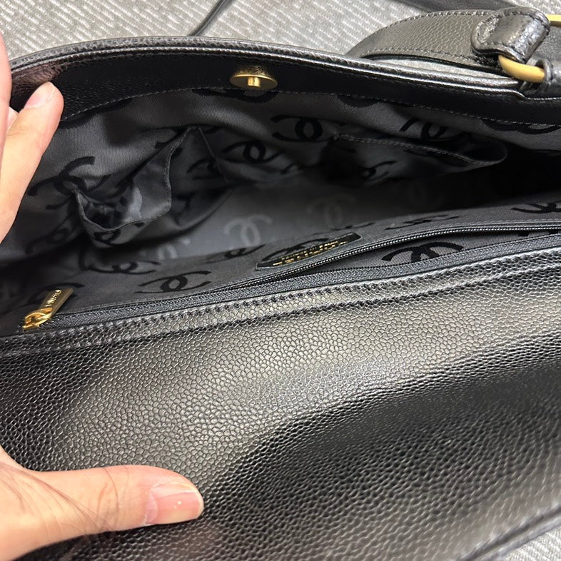 Chanel Double C Black 2way Shoulder Bag