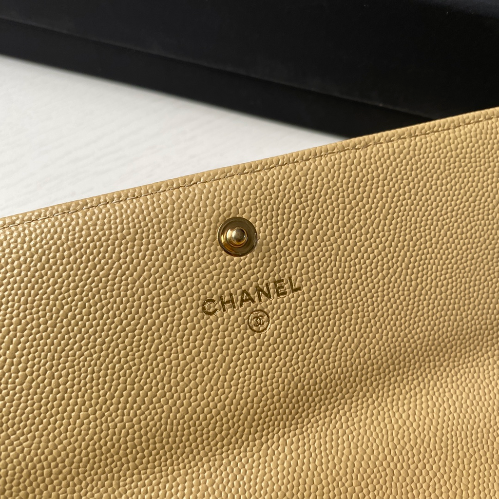 Chanel CHL LONG FLAP WALLET BEIGE AP0955