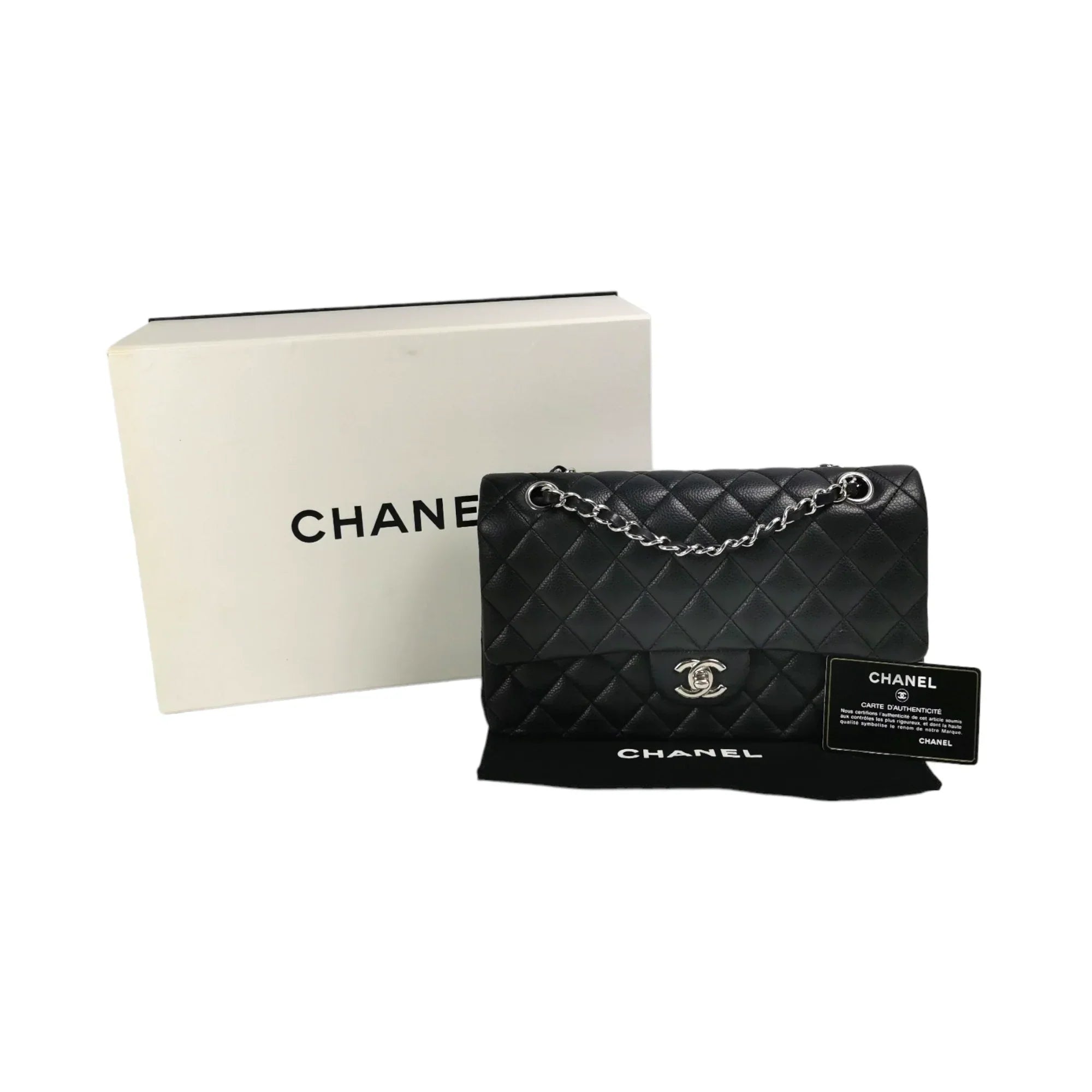 Chanel Classic Double Flap Medium Black Caviar SiLouis Vuittoner