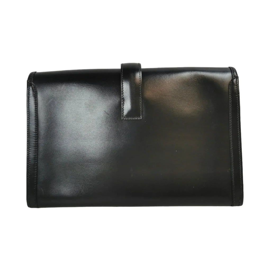Hermès Jige Elan Clutch Small Black Box Calfskin