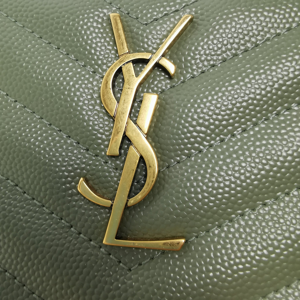 Yves Saint Laurent Olive Green Clutch