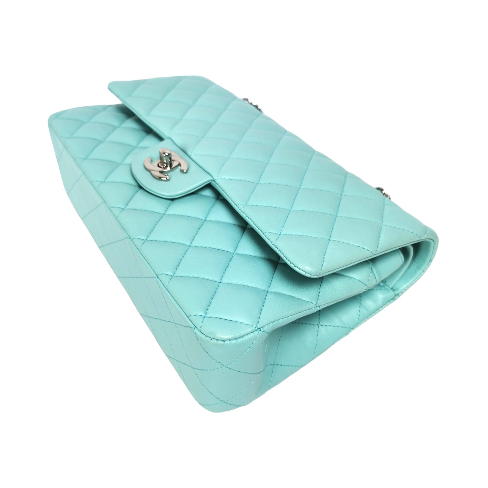 Chanel Classic Double Flap Medium Tiffany Blue Lambskin SiLouis Vuittoner