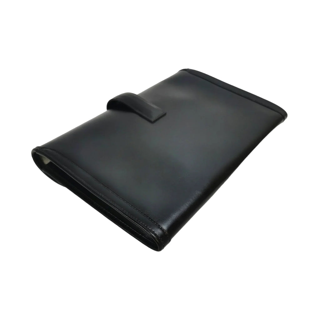 Hermès Jige Elan Clutch Small Black Box Calfskin