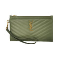 Yves Saint Laurent Olive Green Clutch