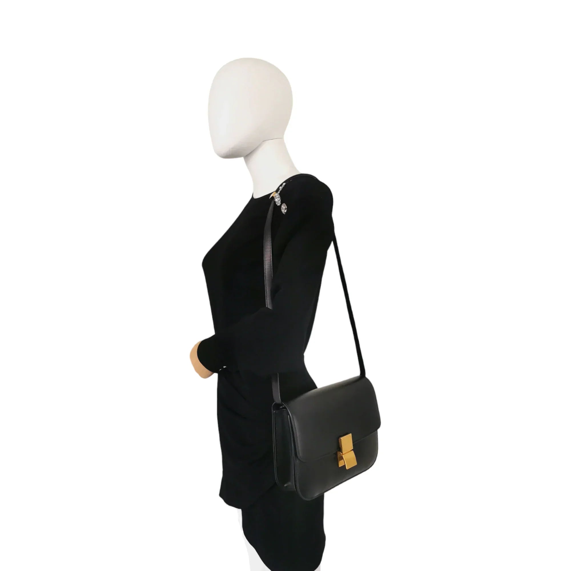 Celine Classic Medium Black Box Calfskin