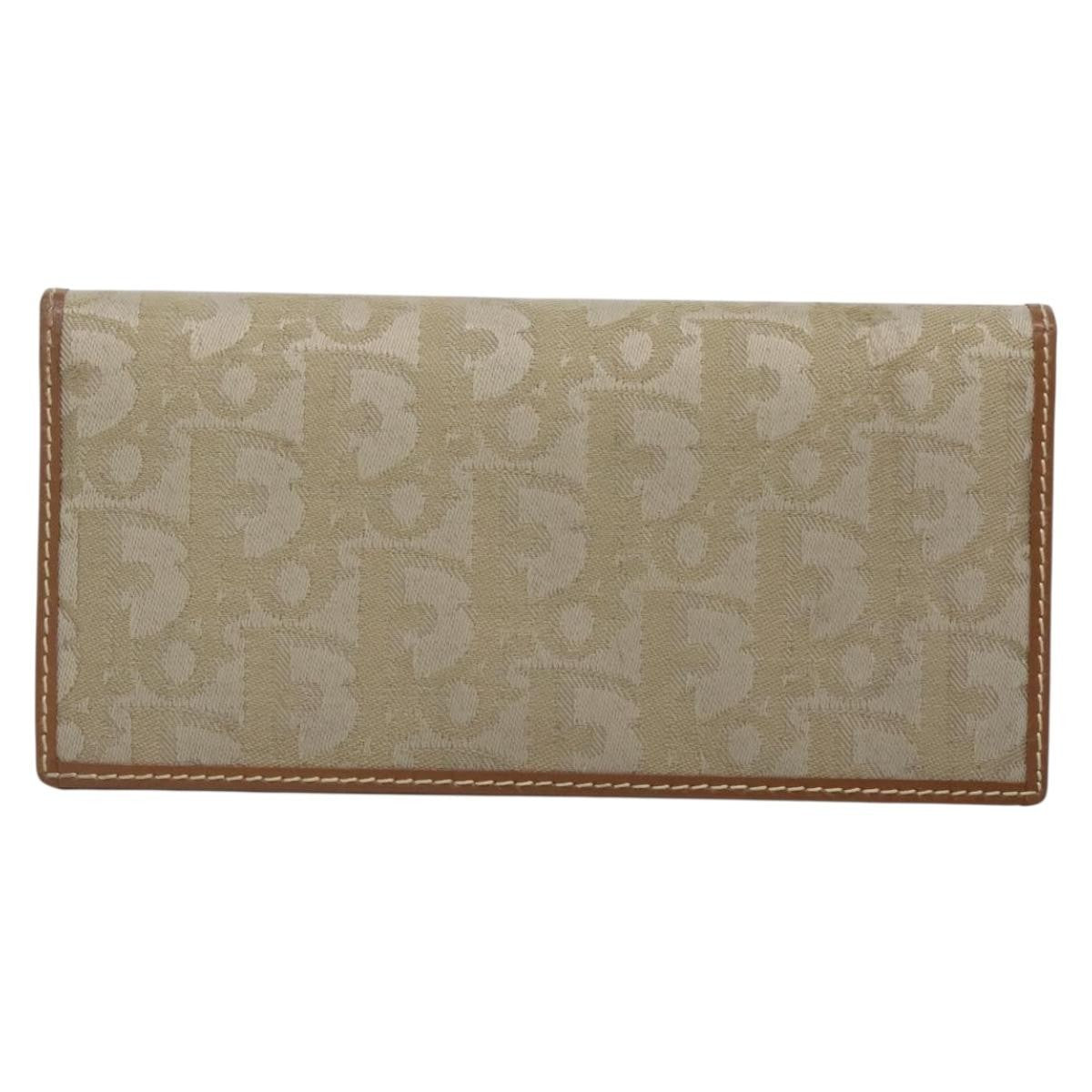 Christian Dior Trotter French Wallet Diorissimo Canvas Green Canvas Wallets Accessory (Pre-Owned)