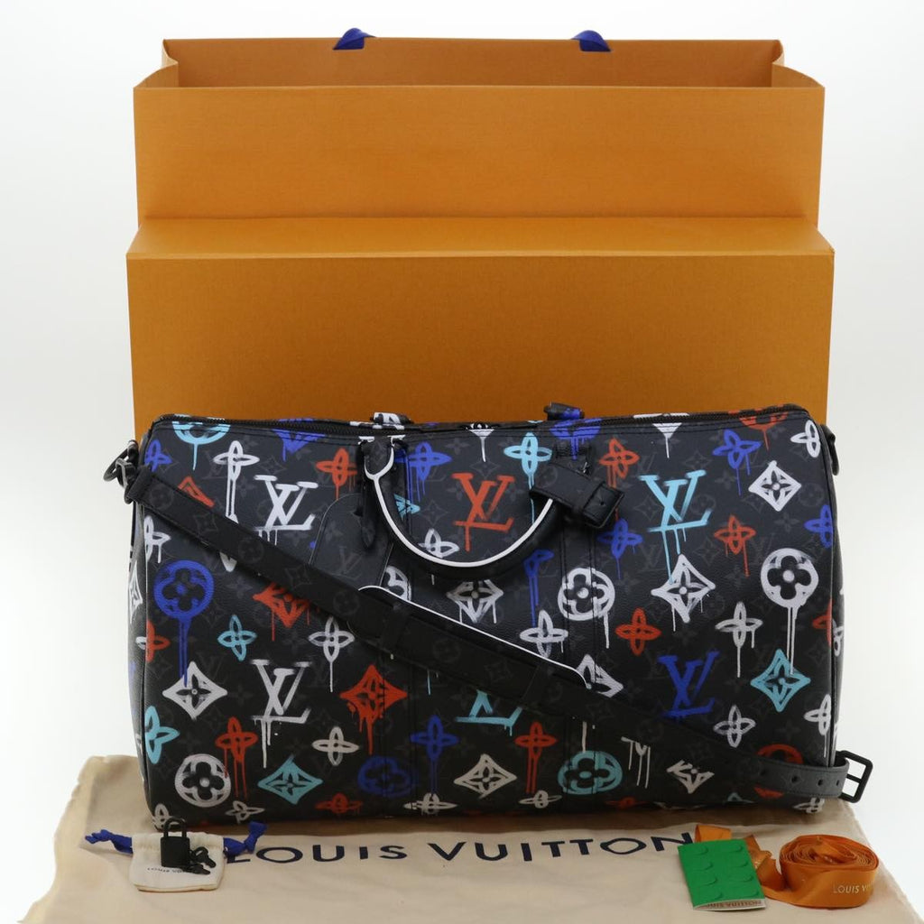 Louis Vuitton Keepall Bandouliere Bag Graffiti Monogram Eclipse Canvas Multicolour Canvas Bag