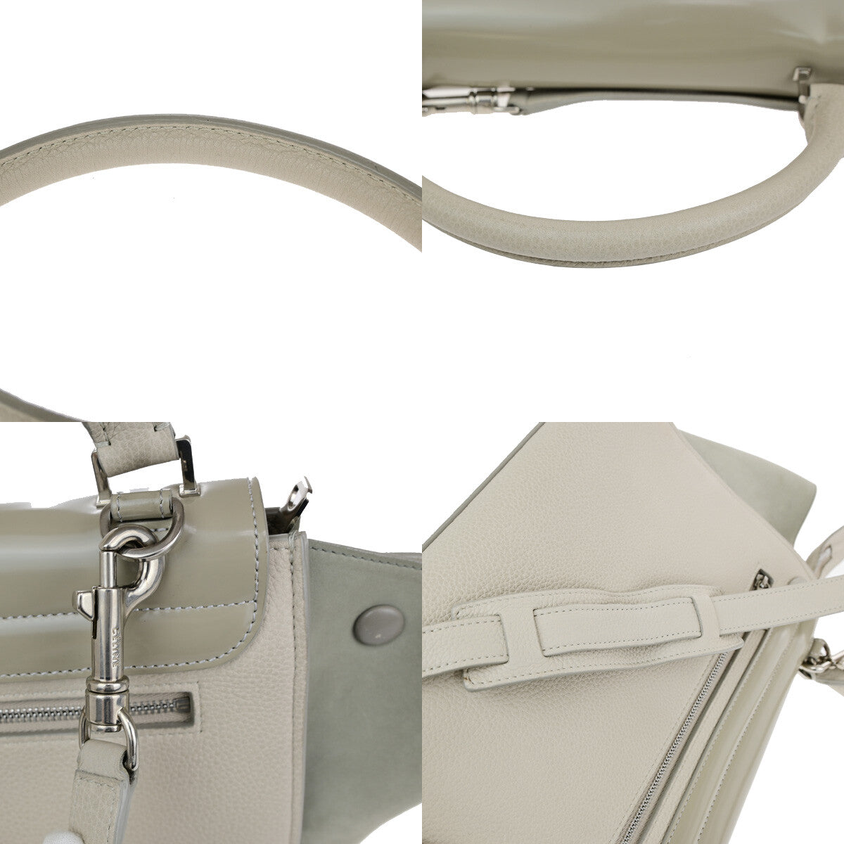 Celine Trapeze Bag Leather Beige Leather Handbag