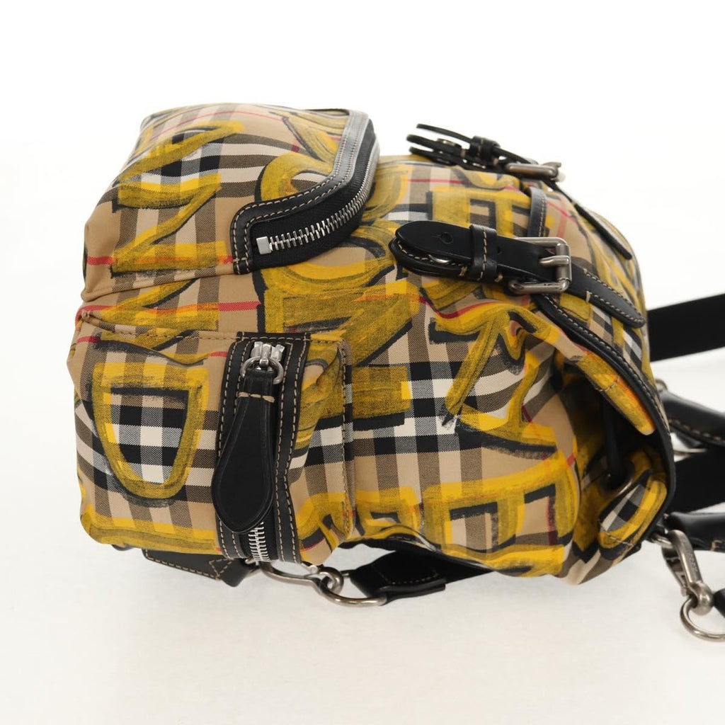 Burberry Graffiti Rucksack Backpack Vintage Check Canvas Beige Canvas Backpack Bag