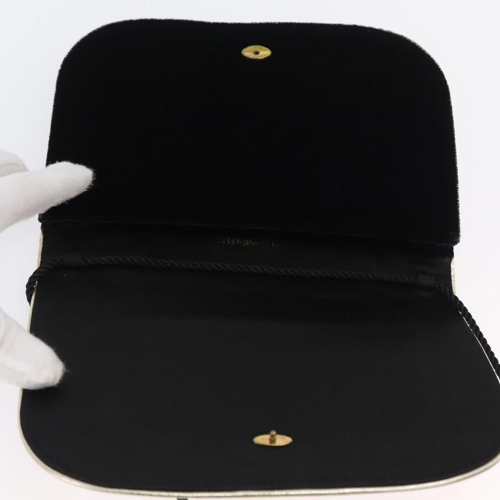 Saint Laurent Vintage Flap Crossbody Bag Velvet Black Velvet Shoulder Bag Bag (Pre-Owned)