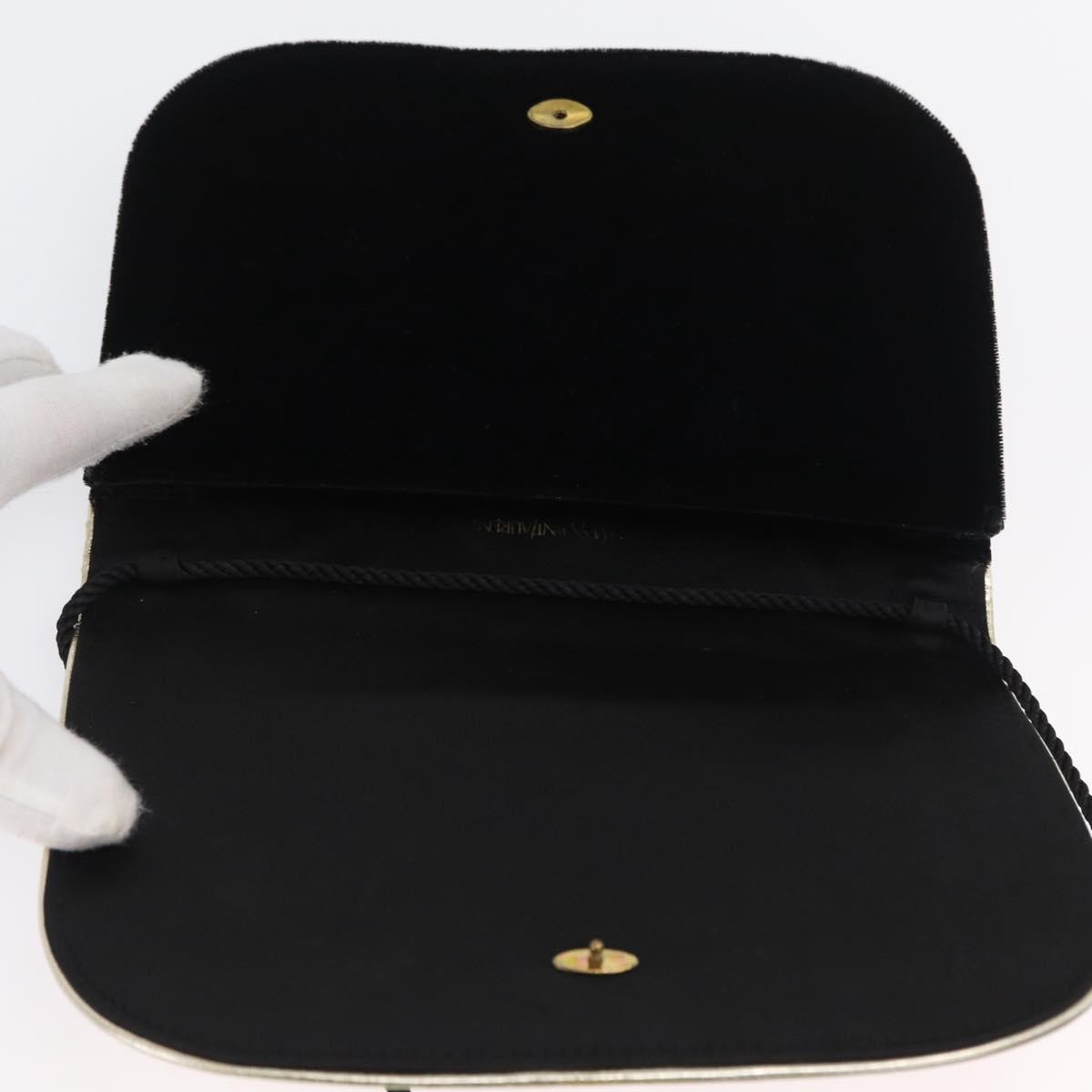 Saint Laurent Vintage Flap Crossbody Bag Velvet Black Velvet Shoulder Bag Bag (Pre-Owned)