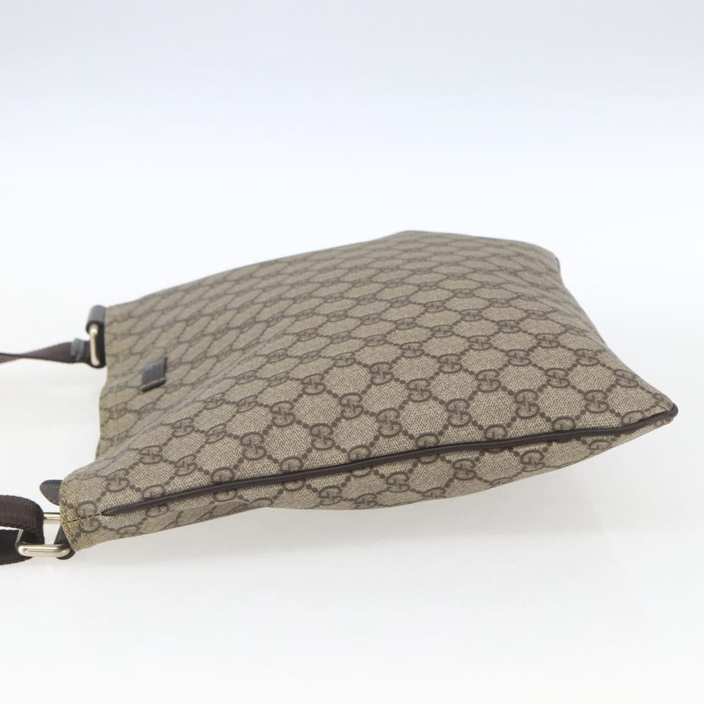 Gucci Zip Top Messenger Bag Gg Coated Canvas Beige Canvas Shoulder Bag Bag (Pre-Owned)