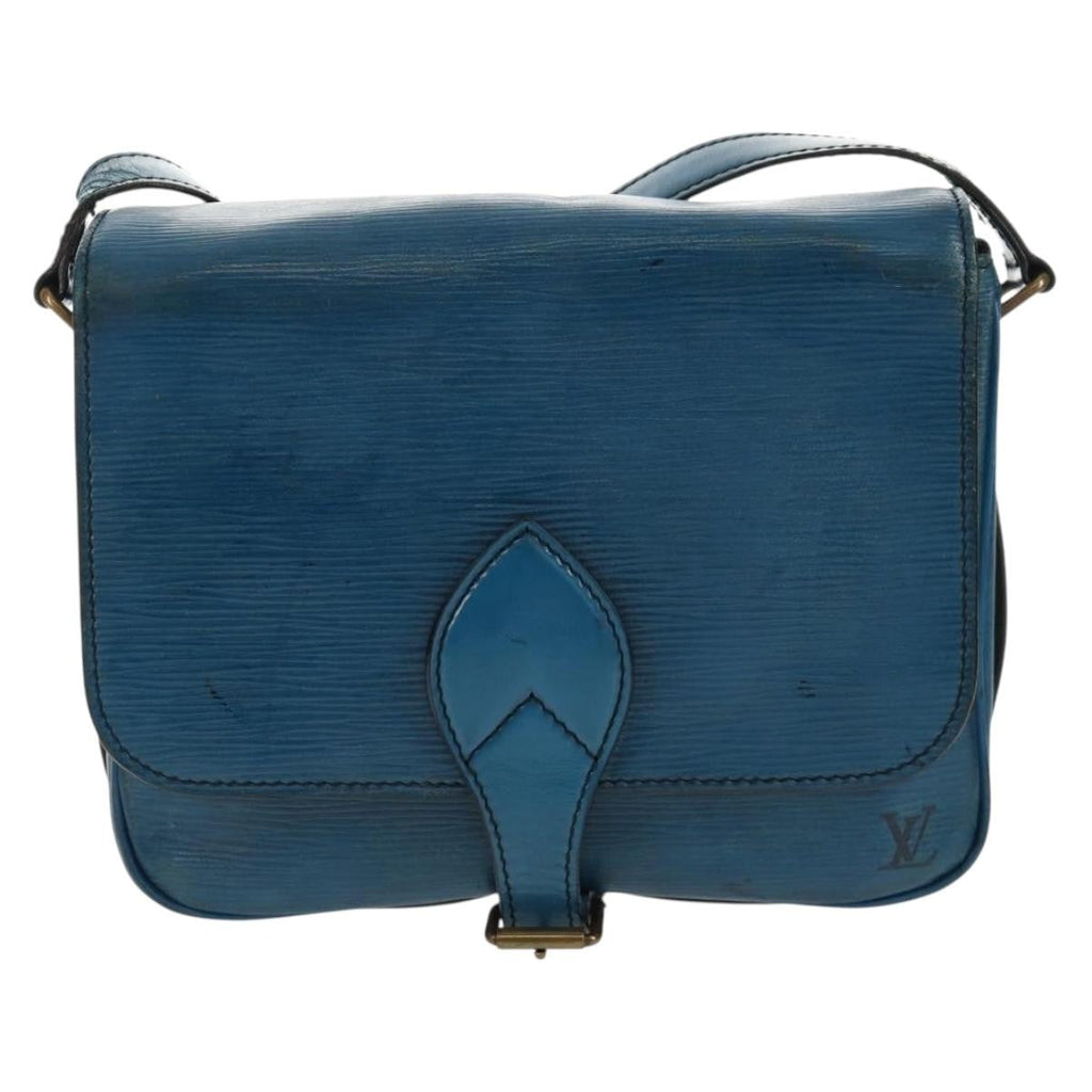 Louis Vuitton Cartouchiere Handbag Epi Leather Blue Leather Shoulder Bag