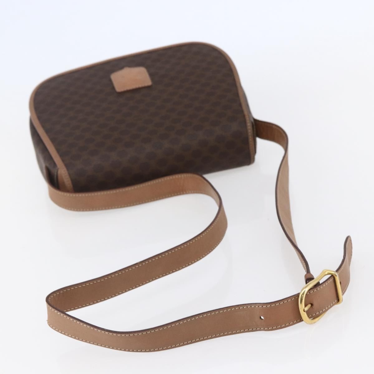 Celine Macadam Shoulder Bag Pvc Leather Brown Canvas Shoulder Bag Bag