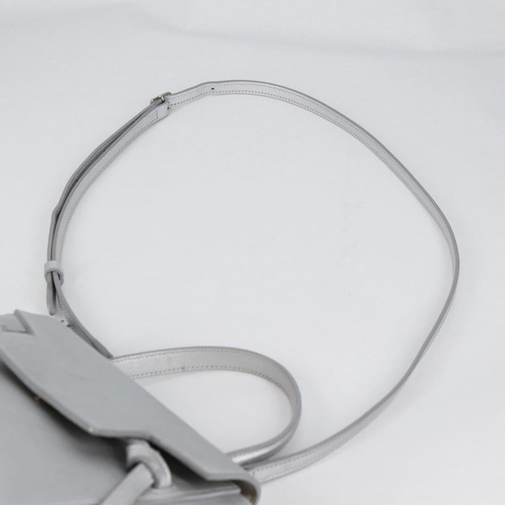Celine Belt Bag Textured Leather Silver Leather Handbag