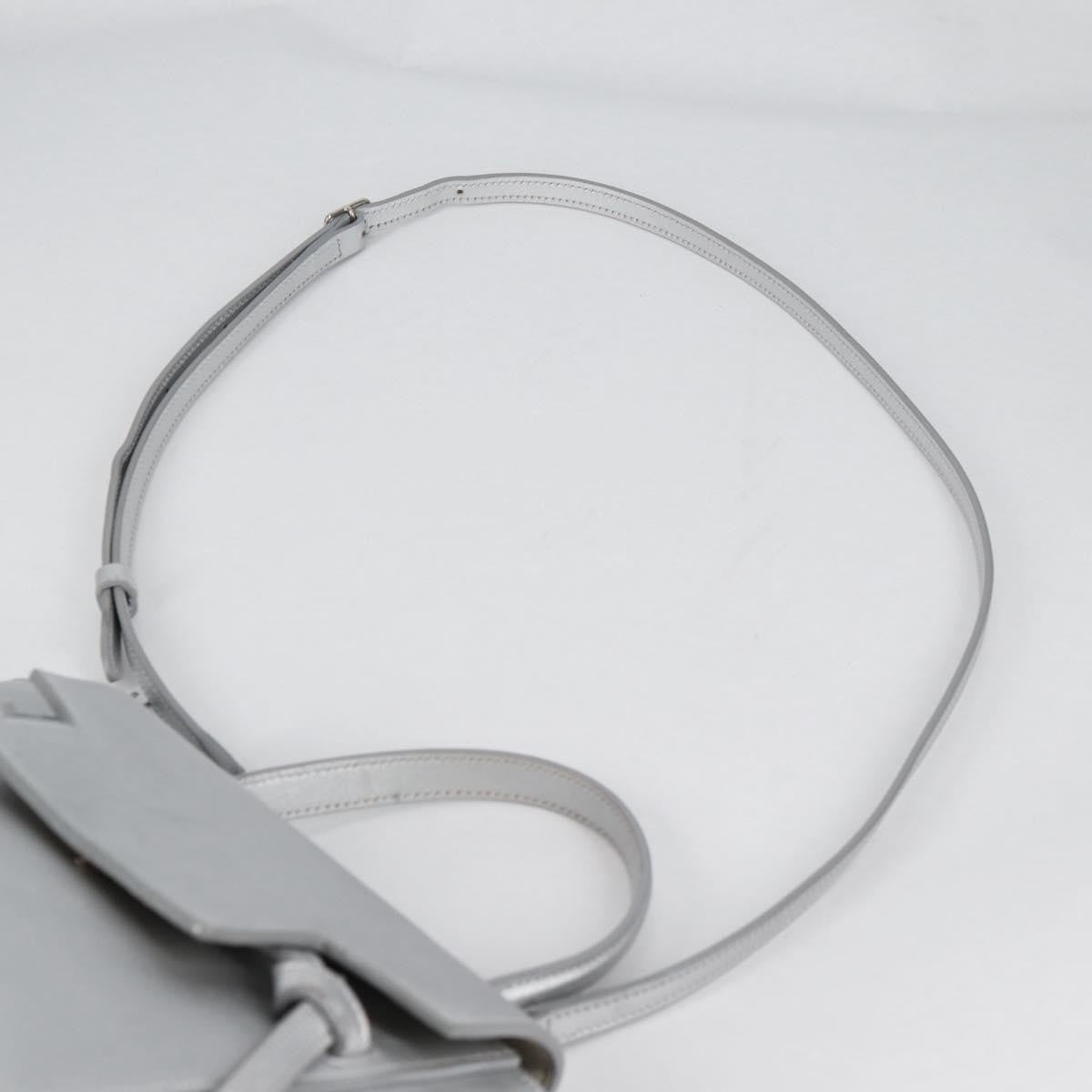 Celine Belt Bag Textured Leather Silver Leather Handbag
