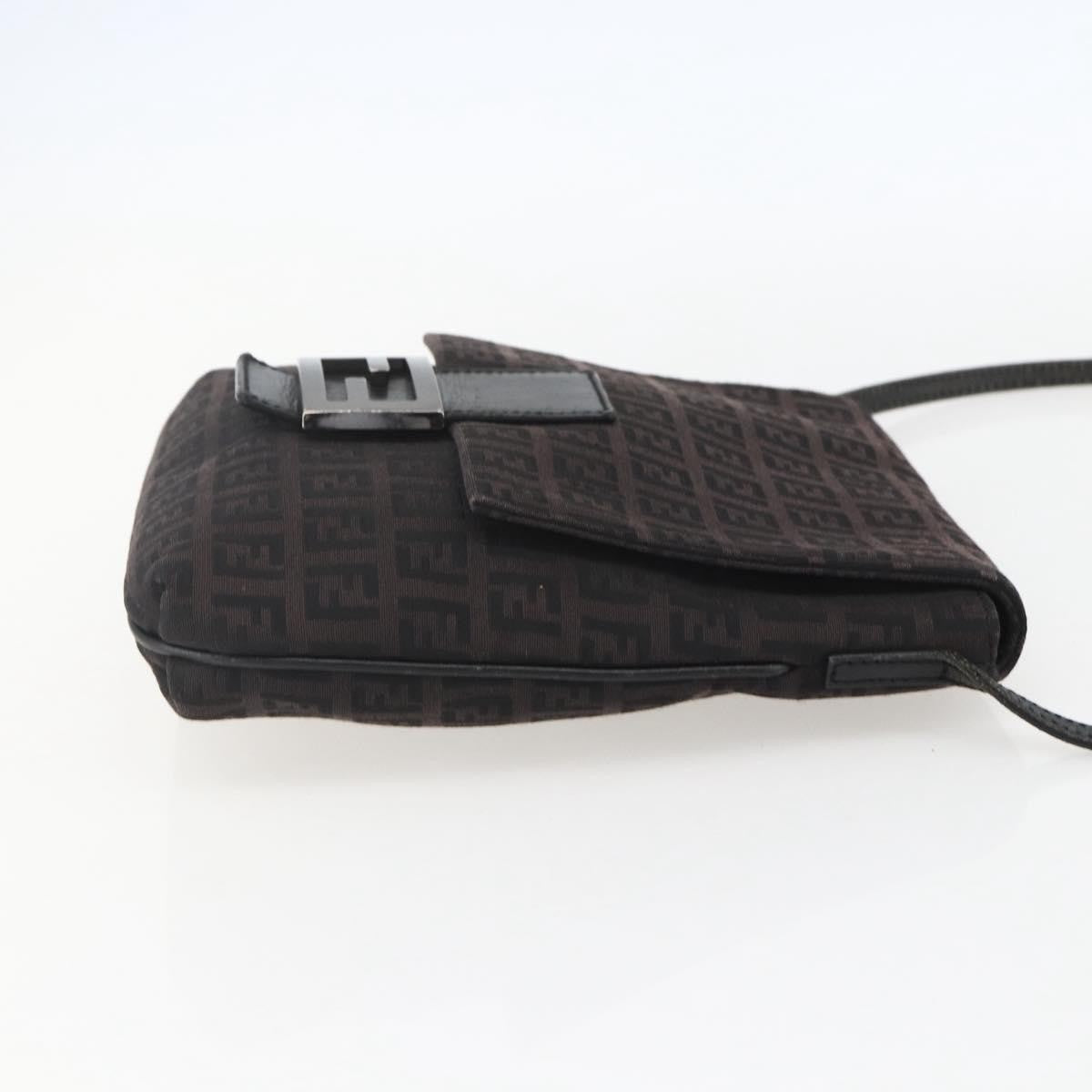 Fendi Vintage Flap Crossbody Bag Zucchino Canvas Brown Canvas Shoulder Bag Bag