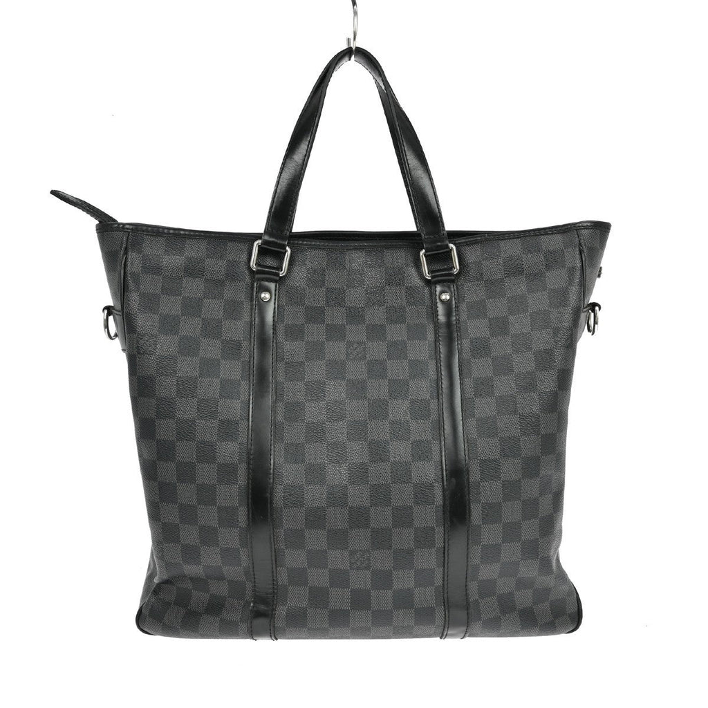 Louis Vuitton Tadao Handbag Damier Graphite Black Canvas Tote Bag