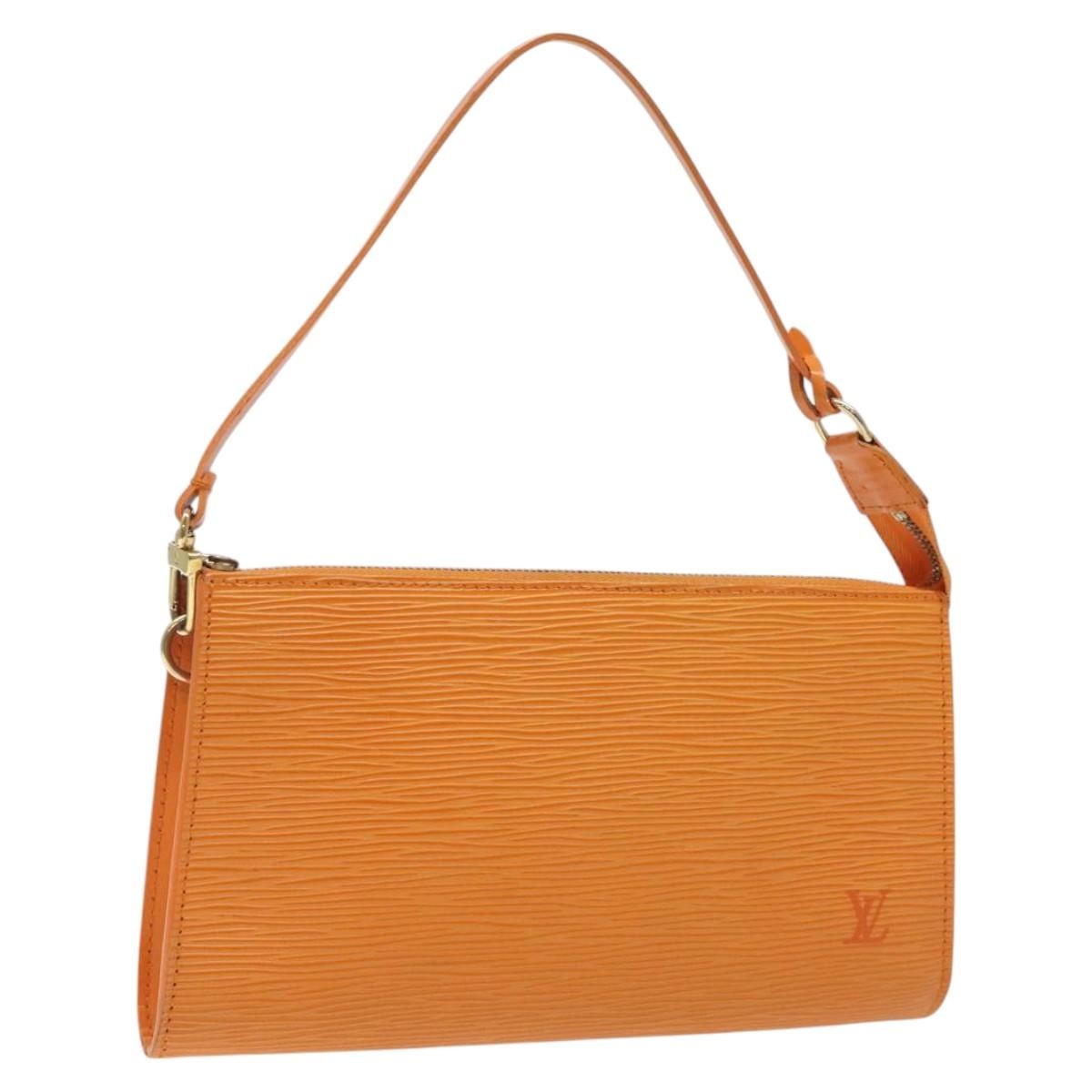 Louis Vuitton Pochette Accessoires Epi Leather Orange Leather Clutche & Pouche Bag