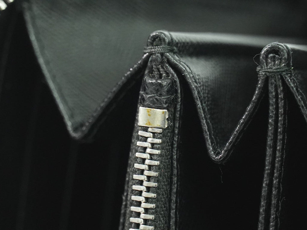 Prada Saffiano Wallet Leather Black Leather Wallets Accessory