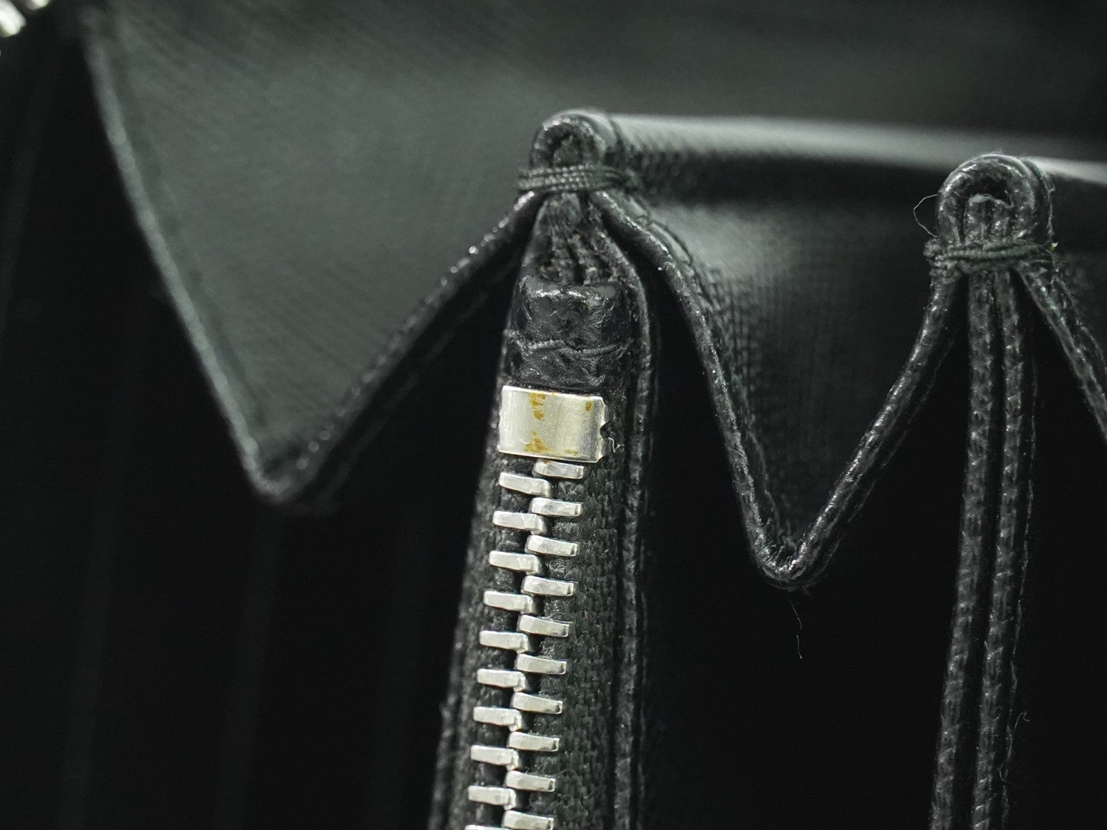 Prada Saffiano Wallet Leather Black Leather Wallets Accessory