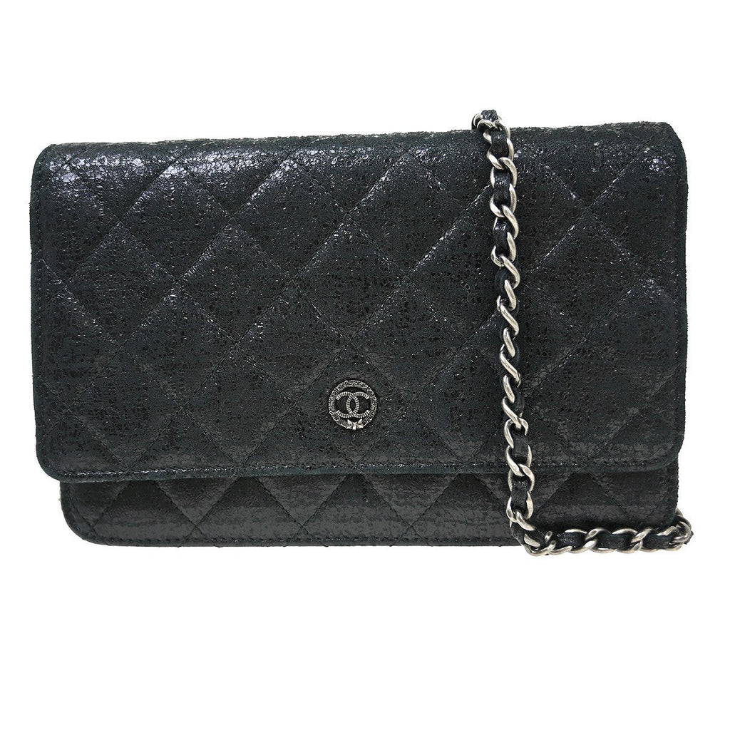 Chanel Wallet On Chain Leather Black Calfskin Crossbody Bag Bag