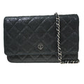 Chanel Wallet On Chain Leather Black Calfskin Crossbody Bag Bag