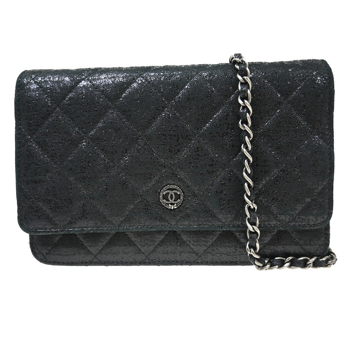 Chanel Wallet On Chain Leather Black Calfskin Crossbody Bag Bag