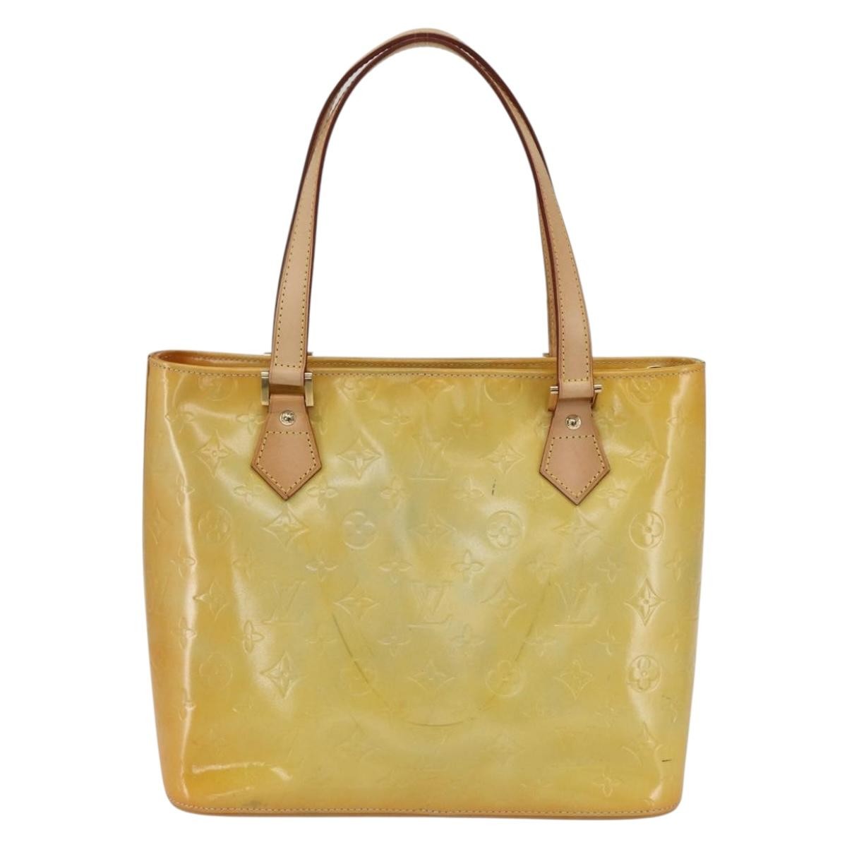 Louis Vuitton Houston Handbag Monogram Vernis Yellow Patent_Leather Tote Bag