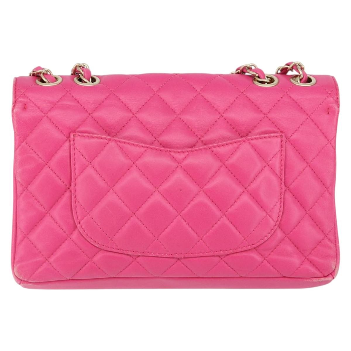 Chanel Mademoiselle Chic Flap Bag Quilted Lambskin Pink Leather Shoulder Bag Bag