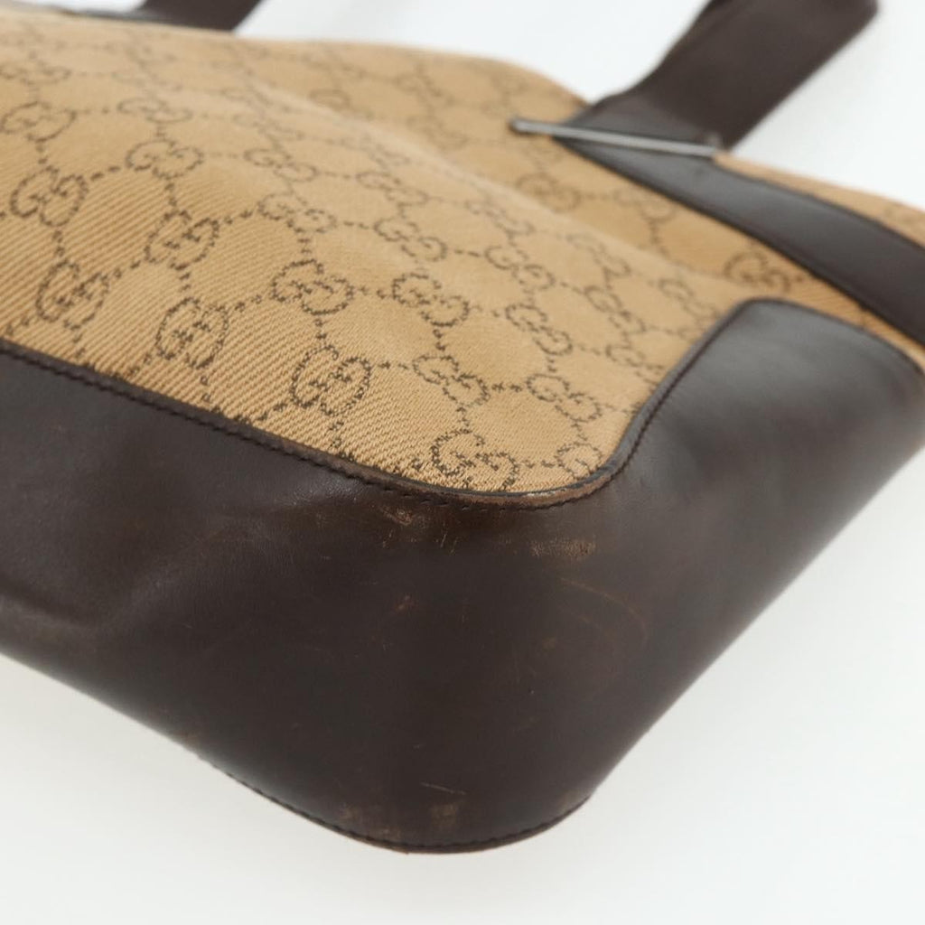 Gucci Vintage Tote Canvas Beige Canvas Tote Bag Bag (Pre-Owned)