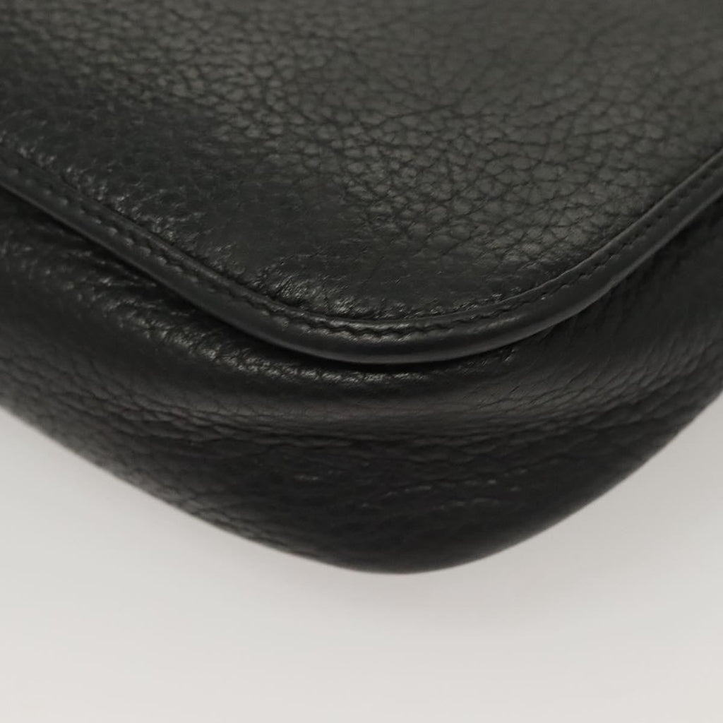 Christian Dior Vintage Trotter Crossbody Bag Leather Black Leather Clutche & Pouche Bag (Pre-Owned)