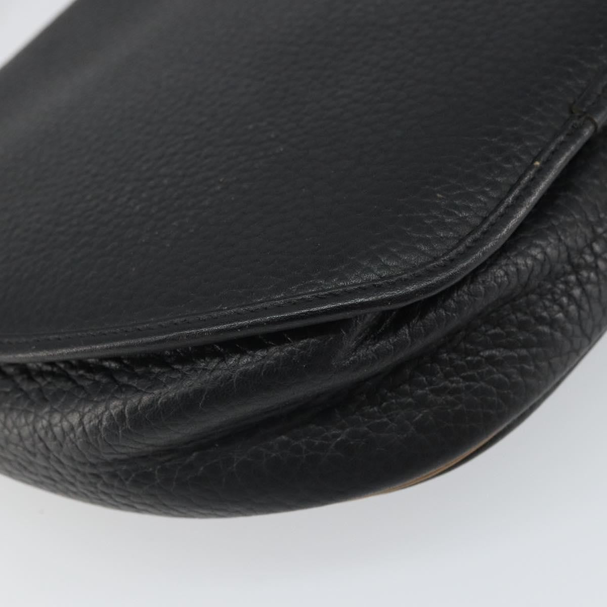 Christian Dior Vintage Cd Flap Shoulder Bag Leather Black Leather Shoulder Bag Bag (Pre-Owned)