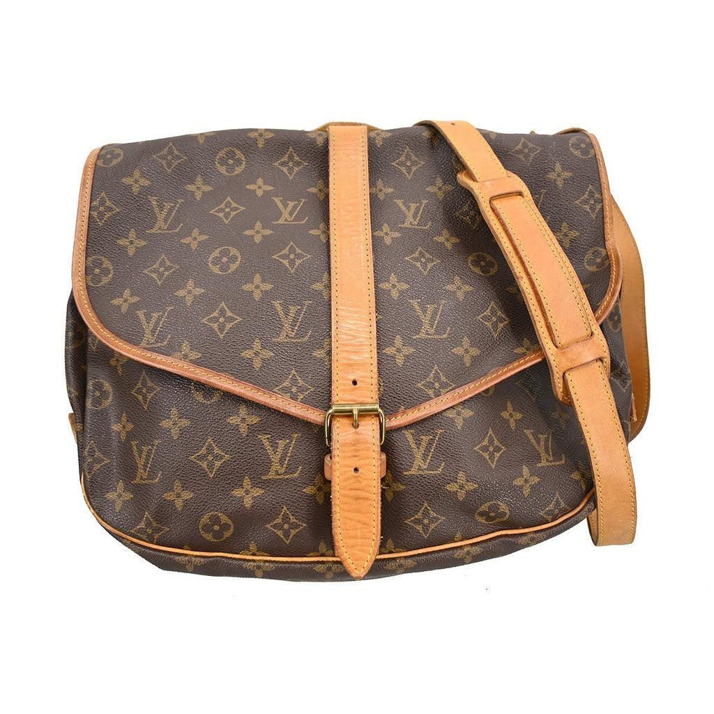 Louis Vuitton Saumur Handbag Monogram Canvas Brown Canvas Shoulder Bag