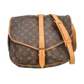 Louis Vuitton Saumur Handbag Monogram Canvas Brown Canvas Shoulder Bag