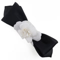 Chanel Camellia Ribbon Headband Silk Black Satin Head Accessory Accessory