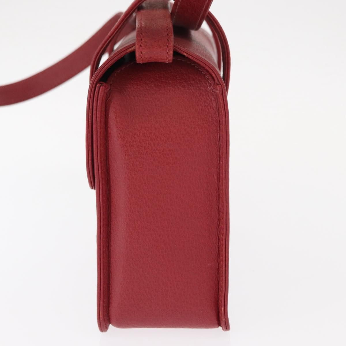 Gucci Vintage Bamboo Handle Bag Leather Red Leather Handbag (Pre-Owned)
