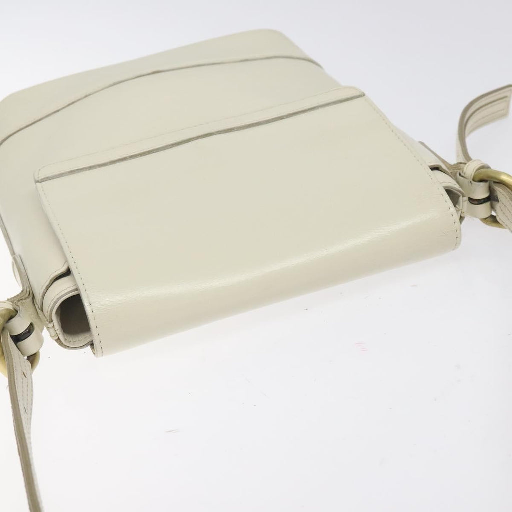 Burberry Flap Shoulder Bag Leather White Leather Shoulder Bag