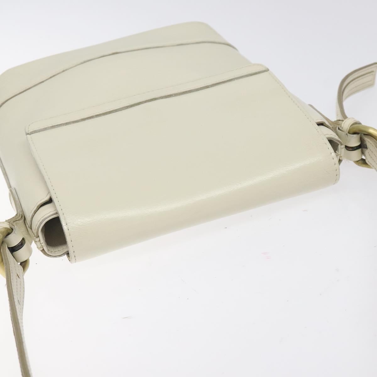 Burberry Flap Shoulder Bag Leather White Leather Shoulder Bag