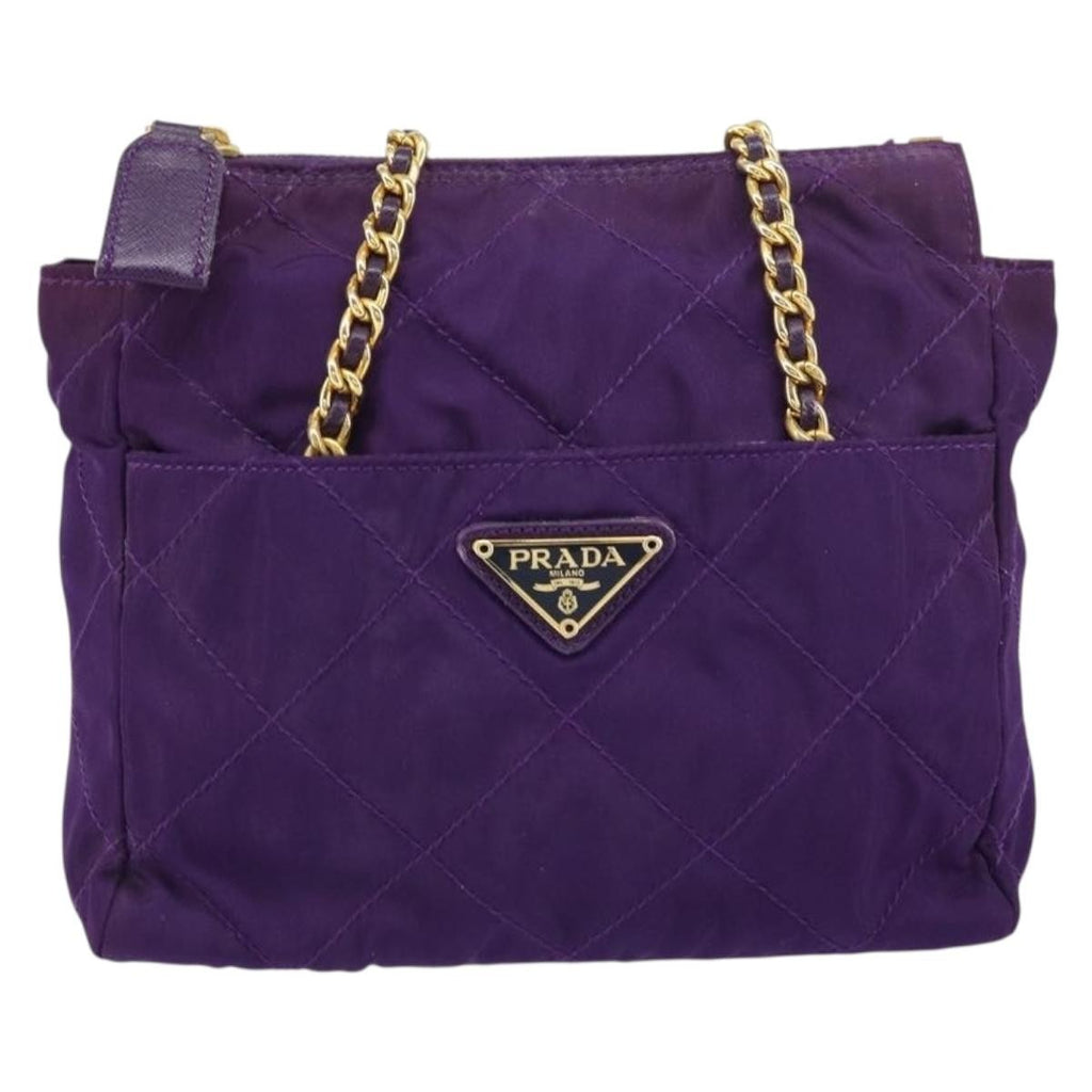 Prada Re-Edition 1995 Chain Tote Quilted Re-Nylon Purple Nylon Shoulder Bag Bag