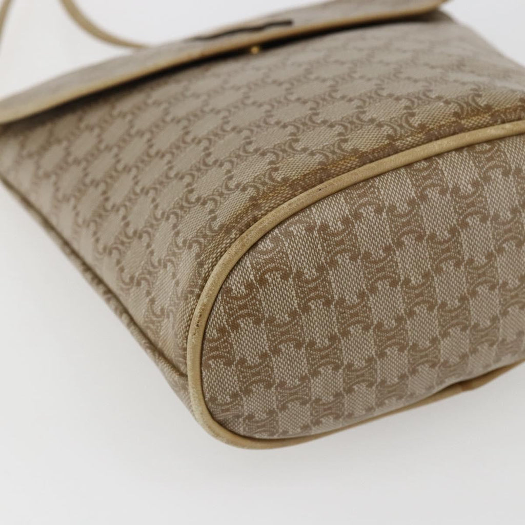Celine Vintage Macadam Shoulder Bag Canvas Beige Canvas Shoulder Bag Bag