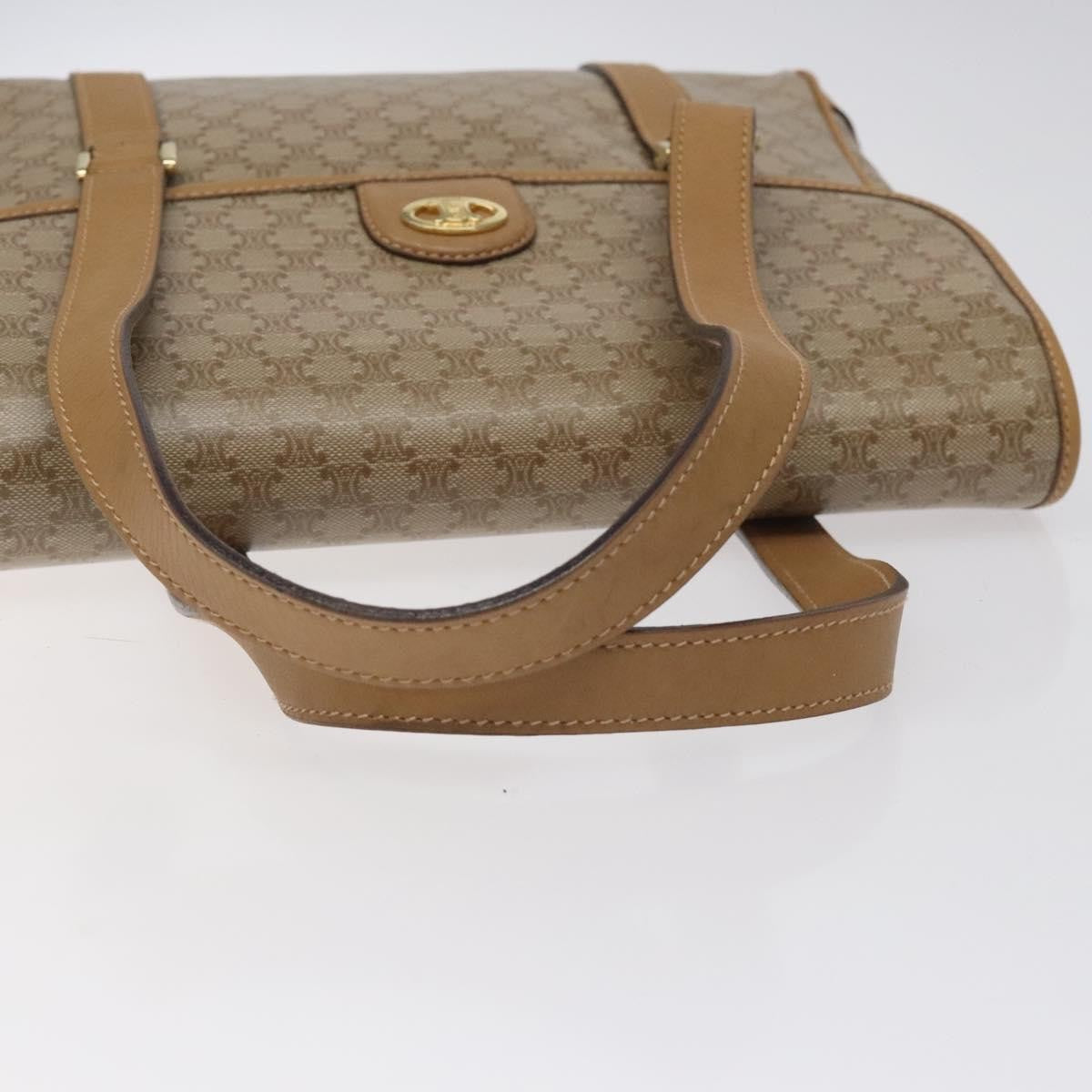 Celine Vintage Macadam Handbag Canvas And Leather Beige Canvas Handbag