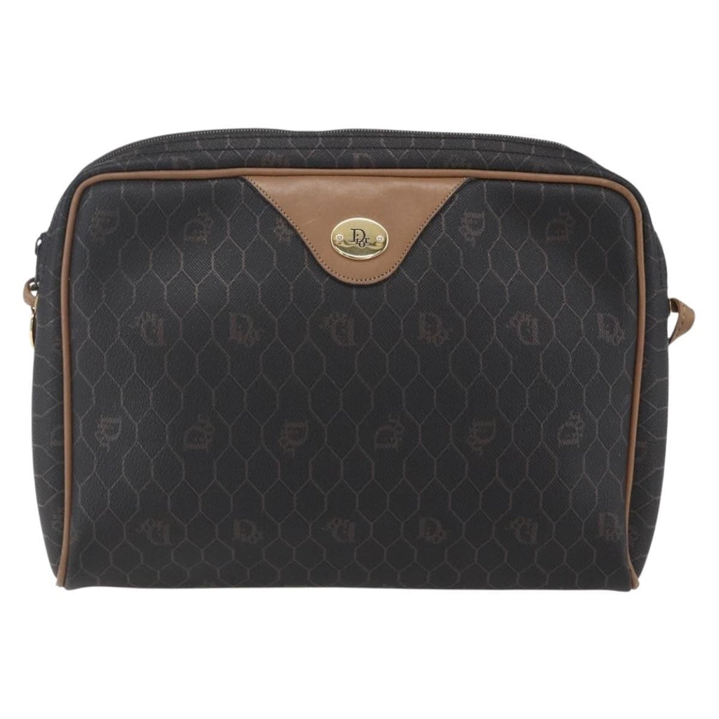Christian Dior Vintage Honeycomb Shoulder Bag Canvas Black Canvas Shoulder Bag Bag (Pre-Owned)
